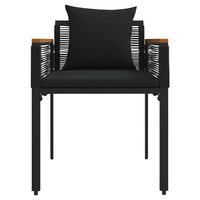 Buitenmeubelset met kussen Zwart PE Rattan 7