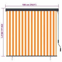 Rolgordijn Wit en Oranje 180x250 cm Stof en Aluminium 8