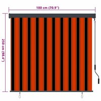 Rolgordijn Oranje en Bruin 180x250 cm Stof en Aluminium 8