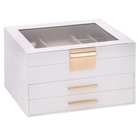 Sieradendoosje 3-laags 23x20,5x14 cm wit 2