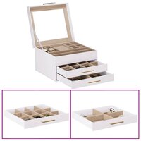 Sieradendoosje 3-laags 23x20,5x14 cm wit 3
