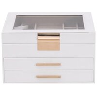 Sieradendoosje 3-laags 23x20,5x14 cm wit 5