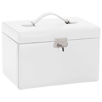 Sieradendoosje 3laags met spiegel afsluitbaar 26x18x17,5 cm wit 2