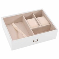 Sieradendoosje 3laags met spiegel afsluitbaar 26x18x17,5 cm wit 9