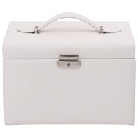 Sieradendoosje 4laags spiegel afsluitbaar 22,5x17,5x16,5 cm wit 4