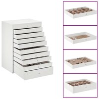 Sieradendoos 10-laags met horlogehouders wit 29x20,5x40,5 cm 2