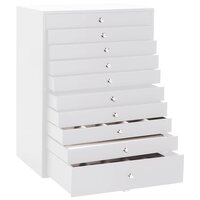 Sieradendoos 10-laags met horlogehouders wit 29x20,5x40,5 cm 5