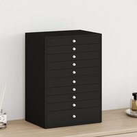 Sieradendoos 10-laags met horlogehouders zwart 29x20,5x40,5 cm 3