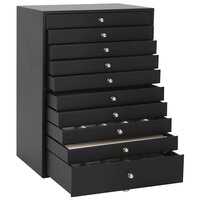 Sieradendoos 10-laags met horlogehouders zwart 29x20,5x40,5 cm 5