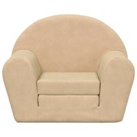 Kinderslaapbank zacht pluche cr&egrave;mekleurig 3