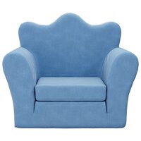 Kinderslaapbank zacht pluche blauw 3