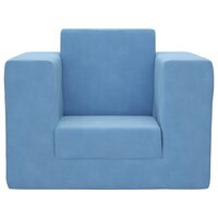 Kinderslaapbank zacht pluche blauw 3