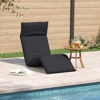 Ligstoel inklapbaar 175x54x8,5 cm Oxford stof zwart 3