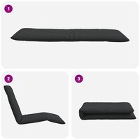 Ligstoel inklapbaar 175x54x8,5 cm Oxford stof zwart 7