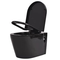 Hangend toilet met verborgen stortbak keramiek zwart 3