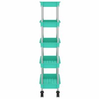 Keukentrolley 5-laags 42x29x128 cm ijzer en ABS turquoise 4