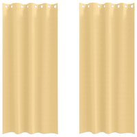 Zwart-out Gordijnen met Ringen 2 pcs Beige 245 x 140 cm 2