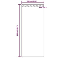 Zwart-out Gordijnen met Ringen 2 pcs Beige 260 x 140 cm 8
