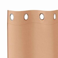 Zwart-out Gordijnen met Ringen 2 pcs Licht Bruin 245 x 140 cm 5