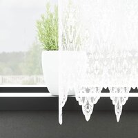Kantgordijn met gordijnen Bloemen Wit 260 x 500 cm Polyester 3