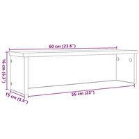 Keukenrek stapelbaar 60x15x16 cm bewerkt hout wit 8