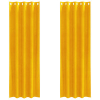 Verduisterende gordijnen 2 pcs Mosterdgeel 140 x 225 cm Fluweel 2