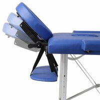 Massagetafel met 2 zones inklapbaar aluminum frame blauw 5