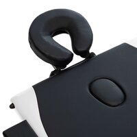 Massagetafel inklapbaar 3 zones hout zwart en wit 6