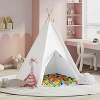 Tipi Tent Wit 120 x 120 x 150 cm Stof en Plastic 4