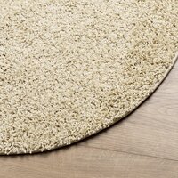 Vloerkleed PAMPLONA shaggy hoogpolig modern &Oslash; 160 cm goudkleur 4