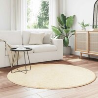 Hoogpolig vloerkleed NAVARRA 160x160 cm polyester cr&egrave;mekleurig 3