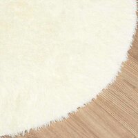 Hoogpolig vloerkleed NAVARRA 200x200 cm polyester cr&egrave;mekleurig 4