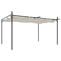 Pergola met uitschuifbaar dak 395x292x230 cr&egrave;mekleurig 2