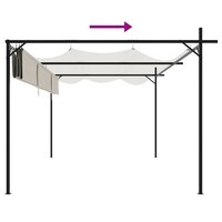 Pergola met uitschuifbaar dak 395x292x230 cr&egrave;mekleurig 6