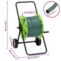 Slanghaspelkar en slangkoppelset 0,75" staand 20 m PVC groen 9