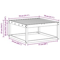 Buiten Voetenbank Massief Acaciahout Naturel 79 x 79 x 37 cm 7
