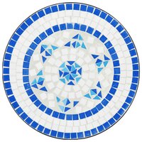 Bistrotafel &Oslash; 50x70 cm keramiek blauw en wit 6