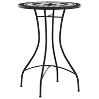 Bistrotafel moza&iuml;ek &Oslash;50x70 cm keramiek zwart en wit 4