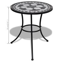 Bistrotafel 60 cm moza&iuml;ek zwart en wit 5