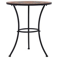 Bistrotafel moza&iuml;ek 60 cm keramiek oranje en grijs 3