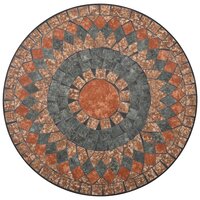 Bistrotafel moza&iuml;ek 60 cm keramiek oranje en grijs 7