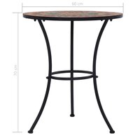 Bistrotafel moza&iuml;ek 60 cm keramiek oranje en grijs 8