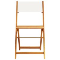 Bistrostoelen 2 st massief acaciahout en stof cr&egrave;mewit 5