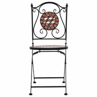 Bistrostoelen moza&iuml;ek 2 st keramiek bruin 3