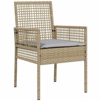 Tuin Bistroset 3 pcs Beige poly rattan 6