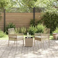Tuin Bistroset 3 pcs Beige poly rattan 4