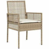 Tuin Bistroset 3 pcs Beige poly rattan 6