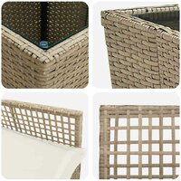 Tuin Bistroset 3 pcs Beige poly rattan 9