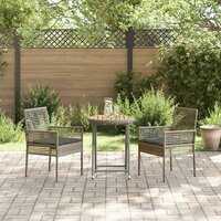 Tuin Bistroset 3 pcs Grijs poly rattan 4