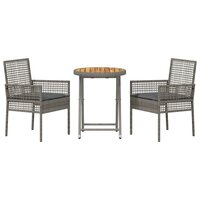 Tuin Bistroset 3 pcs Grijs poly rattan 7